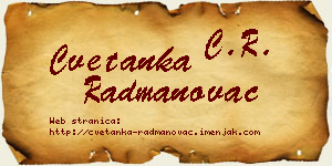 Cvetanka Radmanovac vizit kartica